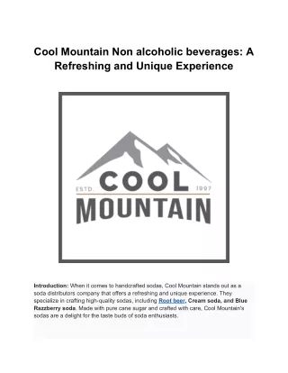 Buy Cream soda Online - Cool Mountain