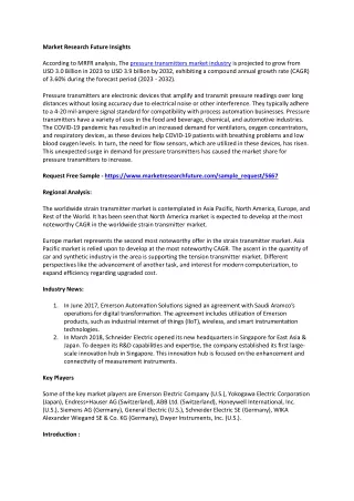 Pressure Transmitters Market