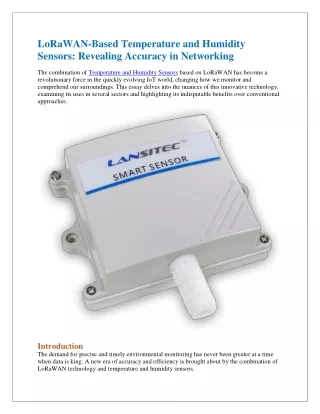 LoRaWAN-Based Temperature and Humidity Sensors: Revealing Accuracy in Networking