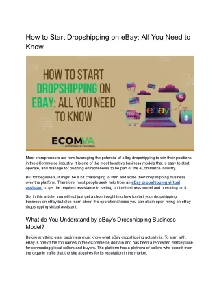 How to Start Dropshipping on eBay: Everything You Need to Know