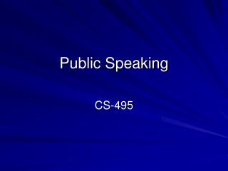 Public Speaking