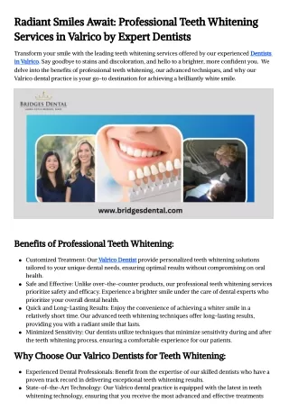 Radiant Smiles Await Professional Teeth Whitening Services in Valrico by Expert Dentists