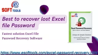 Best to recover lost Excel file Password