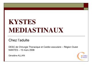 KYSTES MEDIASTINAUX