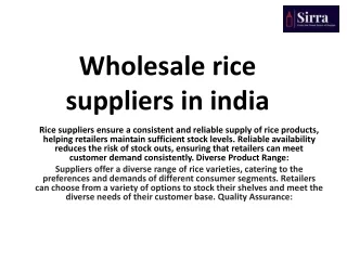 Wholesale rice suppliers in india