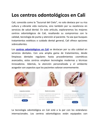 Los centros odontologicos en Cali