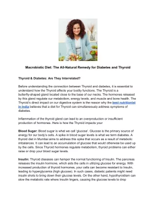 Macrobiotic Diet The All-Natural Remedy for Diabetes and Thyroid