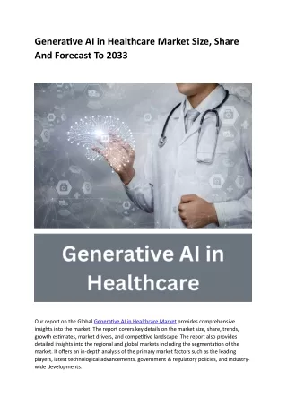 Generative AI in Healthcare Market