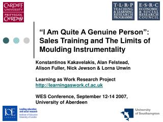 “I Am Quite A Genuine Person”: Sales Training and The Limits of Moulding Instrumentality