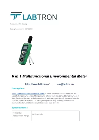 6 in 1 Multifunctional Environmental Meter