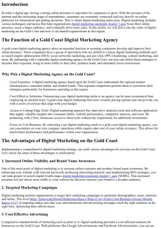 Enhancing Your Online Presence: The Value of Digital Marketing on the Gold Coast