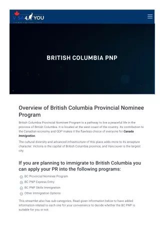 British Columbia Provincial Nominee Program