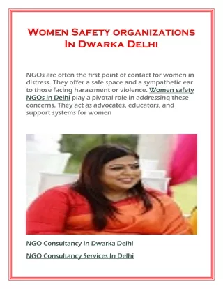 Women Safety organizations In Dwarka Delhi