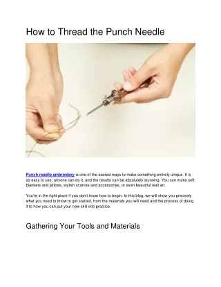 How to Thread the Punch Needle