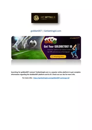 goldbet007 | Getbettingid.com