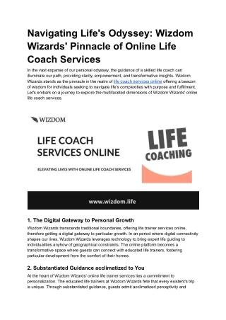 Navigating Success: Unlocking Potential with Online Life Coach Services