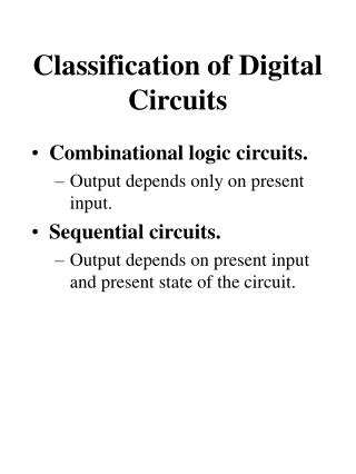 Classification of Digital Circuits