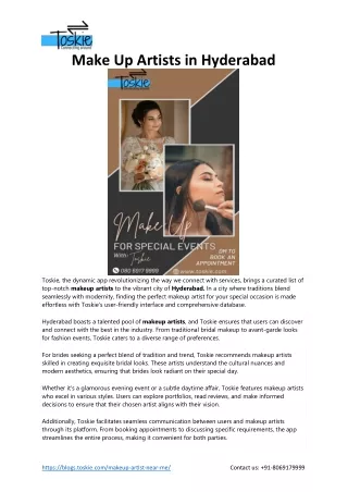 Make Up Artists in Hyderabad