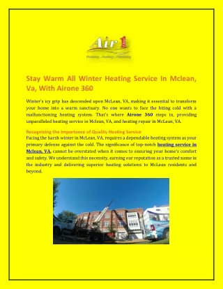 Heating Service In Mclean, Va