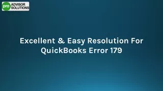 Step-by-Step Fix For QuickBooks Error 179