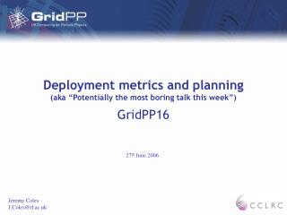 Deployment metrics and planning (aka “Potentially the most boring talk this week”)