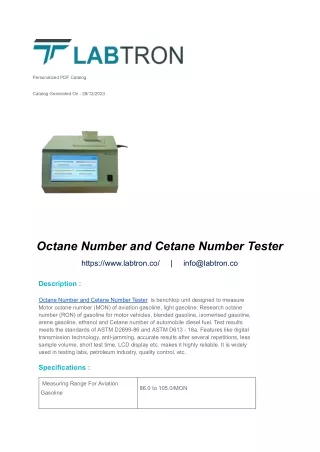 Octane Number and Cetane Number