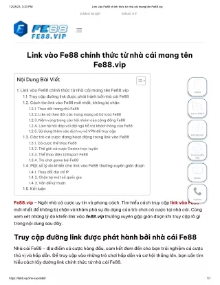 Link vào Fe88 chính thức từ nhà cái mang tên Fe88.vip