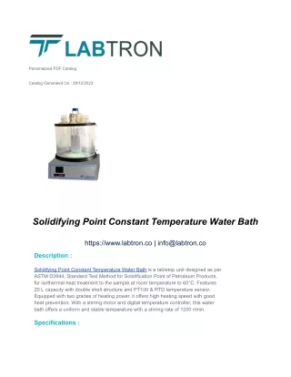 Solidifying Point Constant Temperature Water Bath