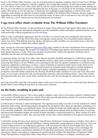 Cape town office chairs for sale-Buy from The Wiliam Office Furniture