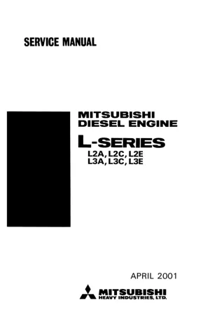 Mitsubishi L-series (L3A) Diesel Engine Service Repair Manual