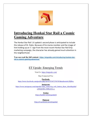 Introducing Honkai Star Rail a Cosmic Gaming Adventure