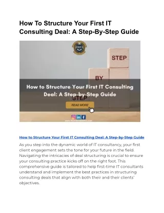 How To Structure Your First IT Consulting Deal_ A Step-By-Step Guide