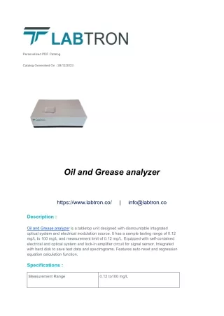 Oil and Grease analyzer