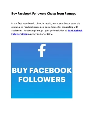 Buy Facebook Followers Cheap from Famups