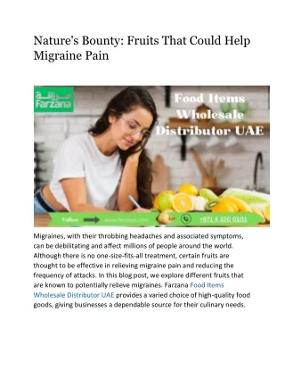 Nature's Bounty: Fruits That Could Help Migraine Pain