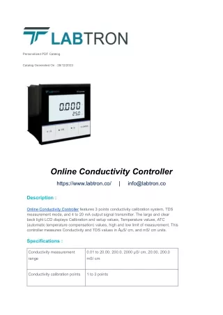 Online Conductivity Controller