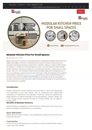 Modular Kitchen Price For Small Spaces