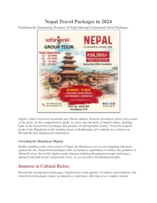 Nepal travel packages | Nepal Holidays | Nepal Tour Packages
