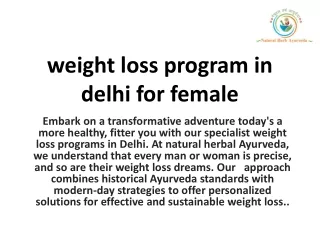 weight loss program in delhi for female