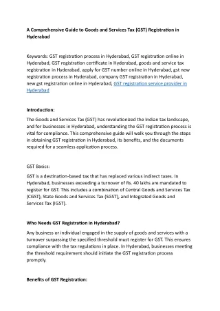 A Comprehensive Guide to Goods and Services Tax