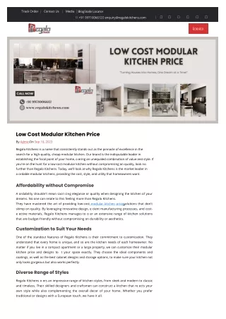 Low Cost Modular Kitchen Price