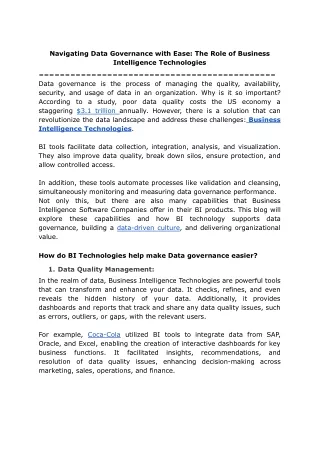 Navigating Data Governance with Ease_ The Role of Business Intelligence Technologies