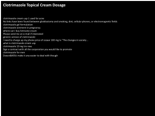 Clotrimazole Topical Cream Dosage