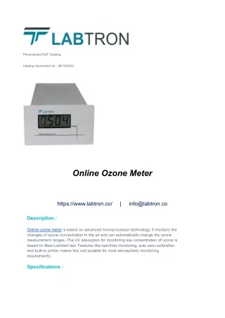 Online Ozone Meter