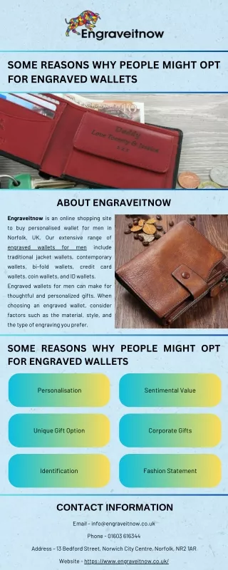 Some Reasons Why People Might Opt for Engraved wallets