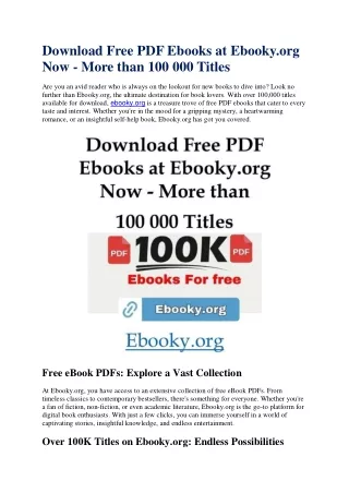 Download Free PDF Ebooks at Ebooky.org Now