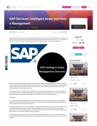 SAP Services: Intelligent Asset and Funds Management