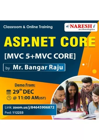 Free Demo On Asp .Net MVC 5   MVC CORE - Naresh IT