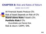 CHAPTER 8: Risk and Rates of Return Updated: February 1, 2012