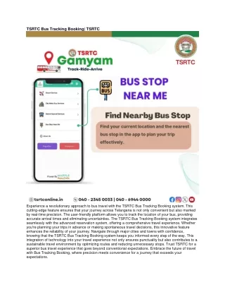 Tsrtc Bus Tracking Booking|TSRTC